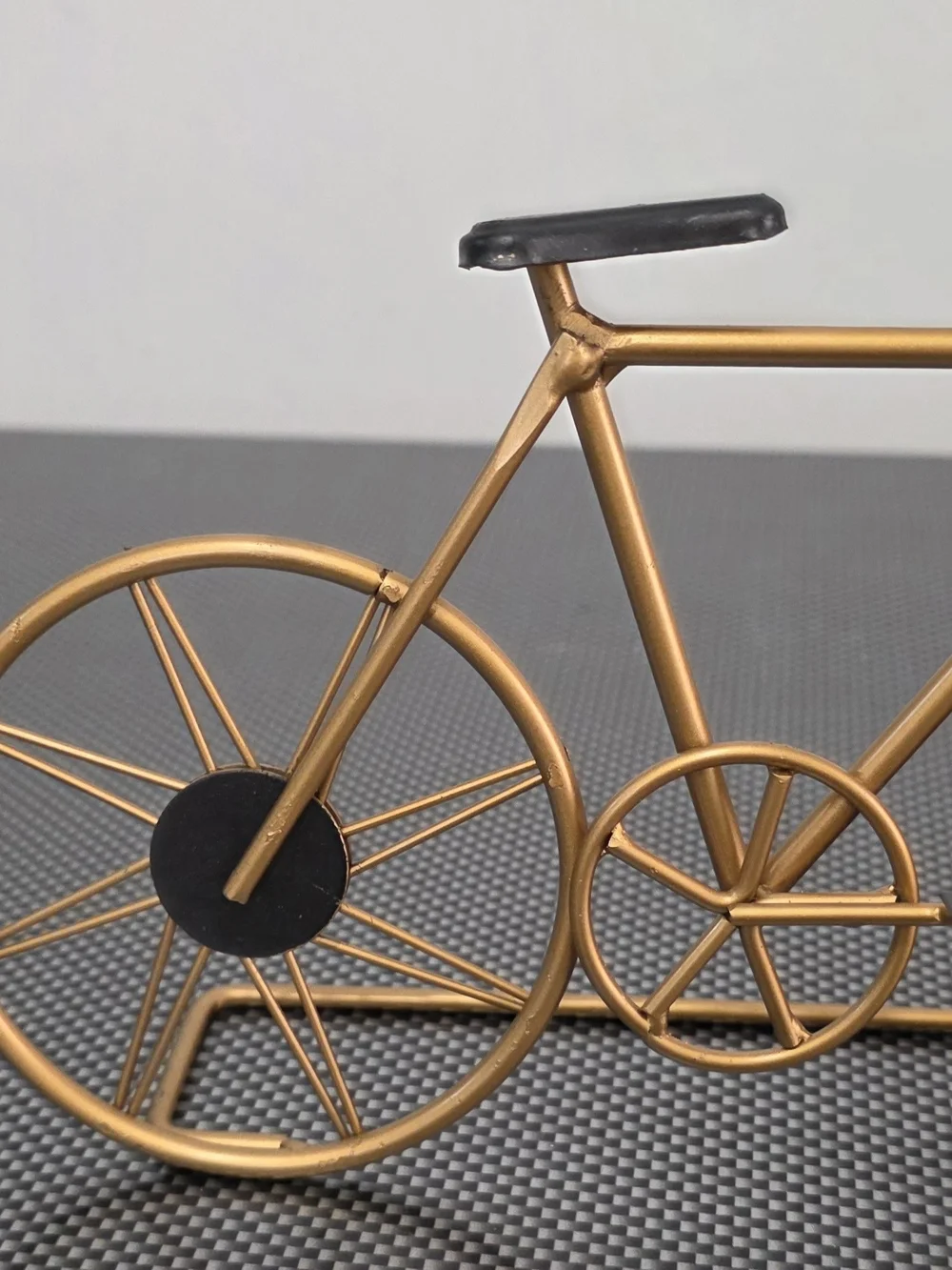 Wrought Iron Gold Bicycle Design Quartz Desk Alarm Clock - Studio